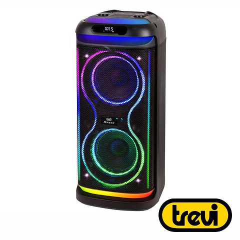 Coluna Amplificada 2x6.5" 100W USB/SD/AUX/BT LED TWS TREVI