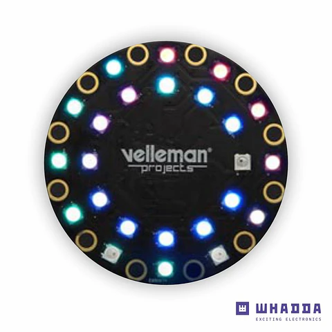 Placa de Desenvolvimento Vestível C/ 24 LEDS RGB WHADDA