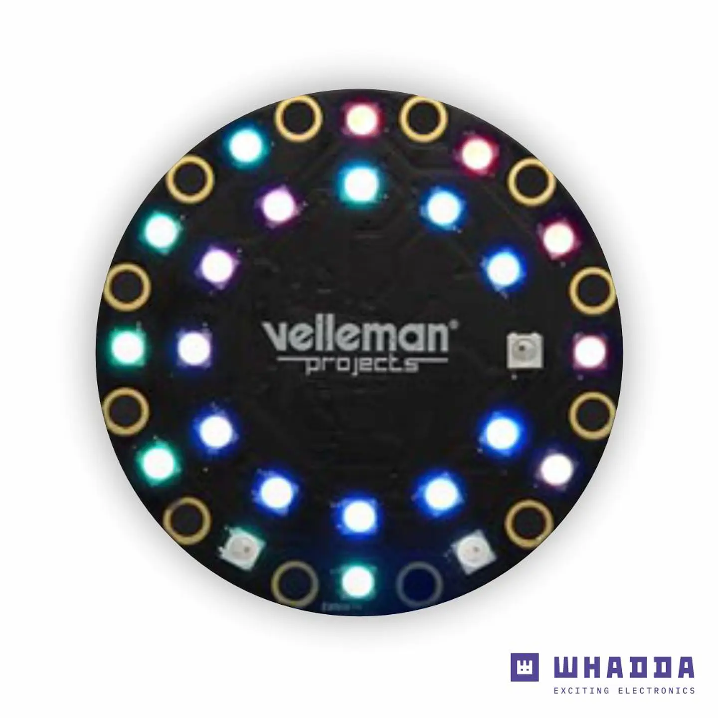 Placa de Desenvolvimento Vestível C/ 24 LEDS RGB WHADDA 1