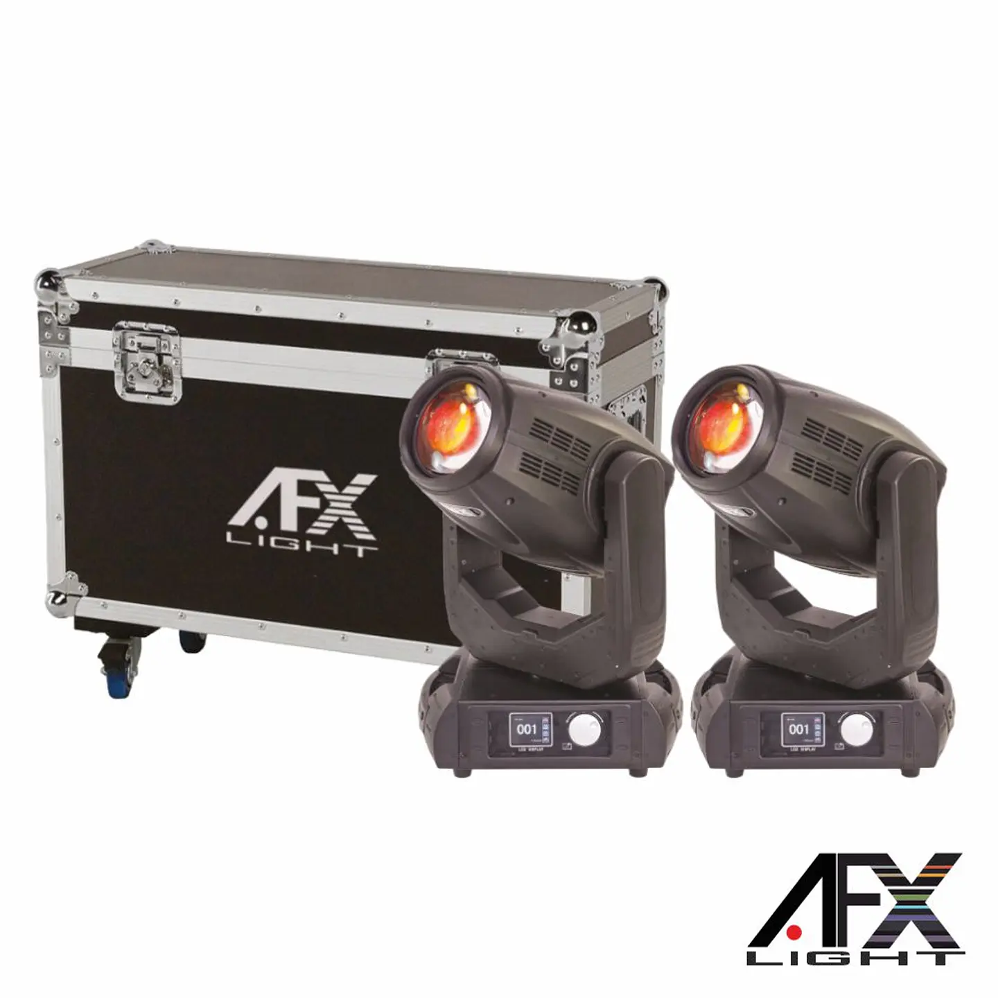 Conjunto 2 Moving Head 280W Beam/Spot/Wash C/ Mala AFXLIGHT 1