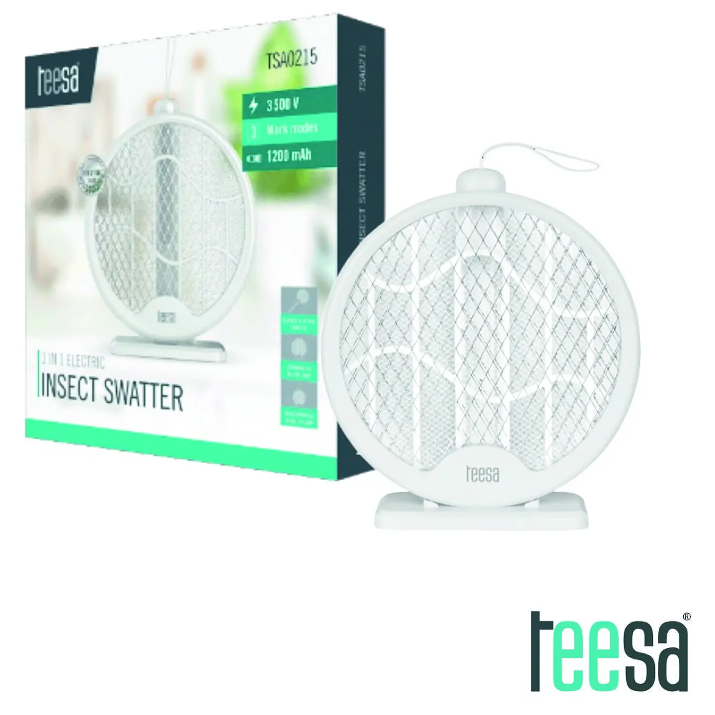 Raquete Mosquiteiro Elétrica Dobrável 3em1 TEESA 1