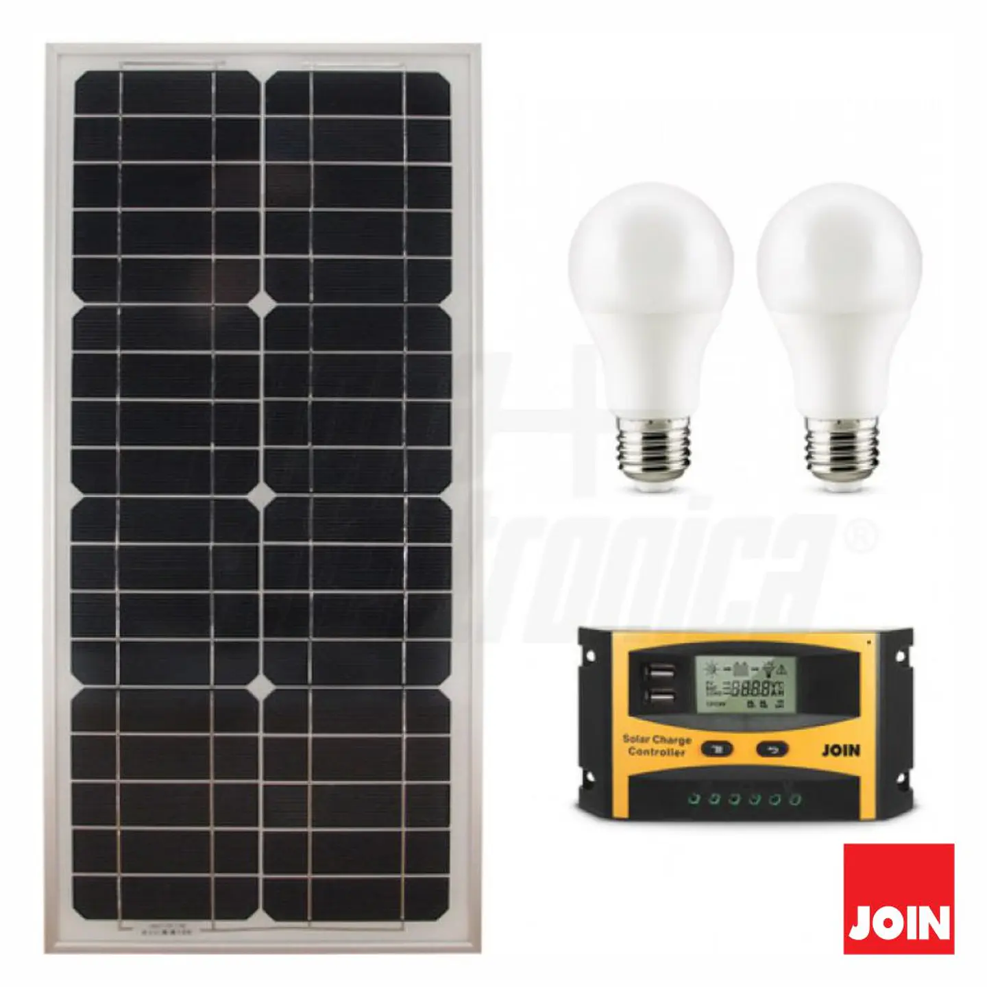 Kit Fotovoltaico 27W 12V S/ Bateria JOIN 1