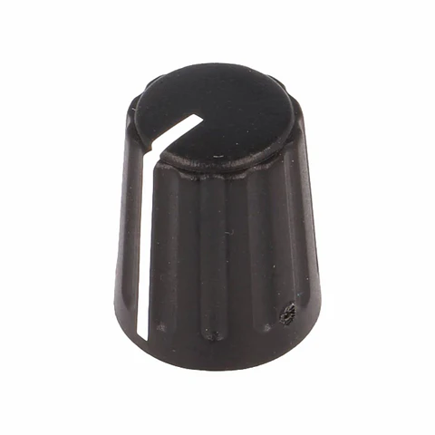 Botão P/ Potenciómetro Preto C/ Linha Branca Ø13,5x17,1mm