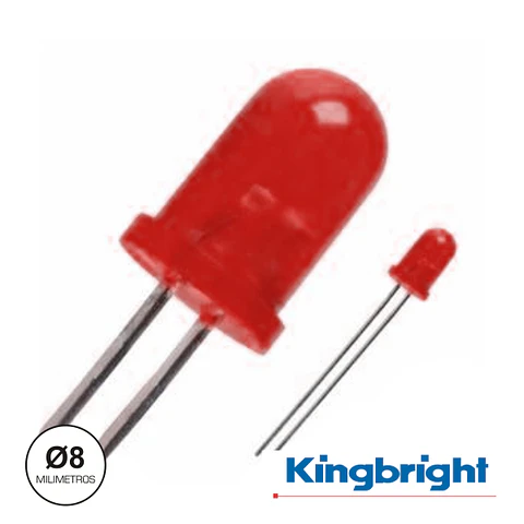 LED 8MM ALTO BRILHO VERMELHO VELLEMAN