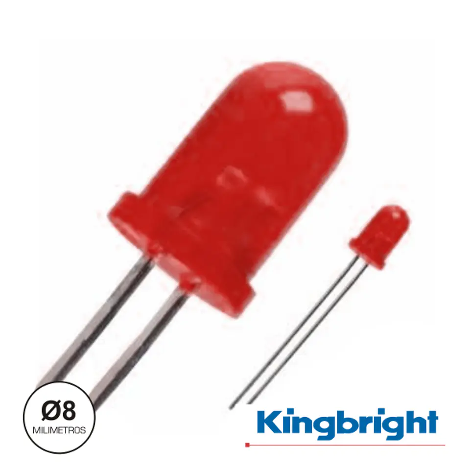 LED 8MM ALTO BRILHO VERMELHO VELLEMAN 1