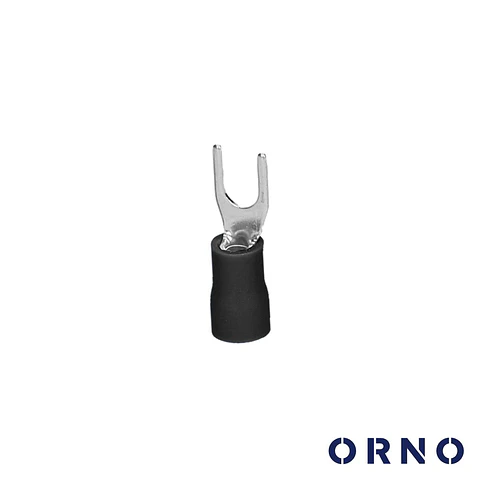 Terminal Forquilha Isolado 2.5mm 25x Preto Blister ORNO