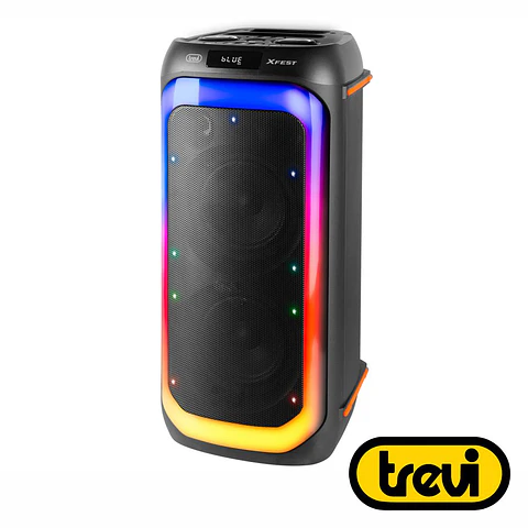 Coluna Amplificada 2x6.5" 110W USB/SD/AUX/BT LED TWS TREVI