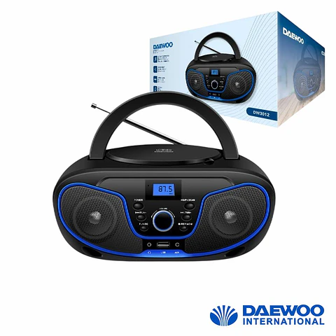 Rádio Portátil CD/FM/AUX/BT E USB Colunas 2x2W DAEWOO