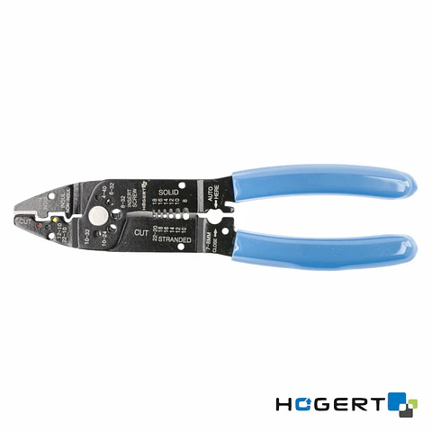 Alicate 4em1 Cravar Terminais Cortar Descarnar HOGERT