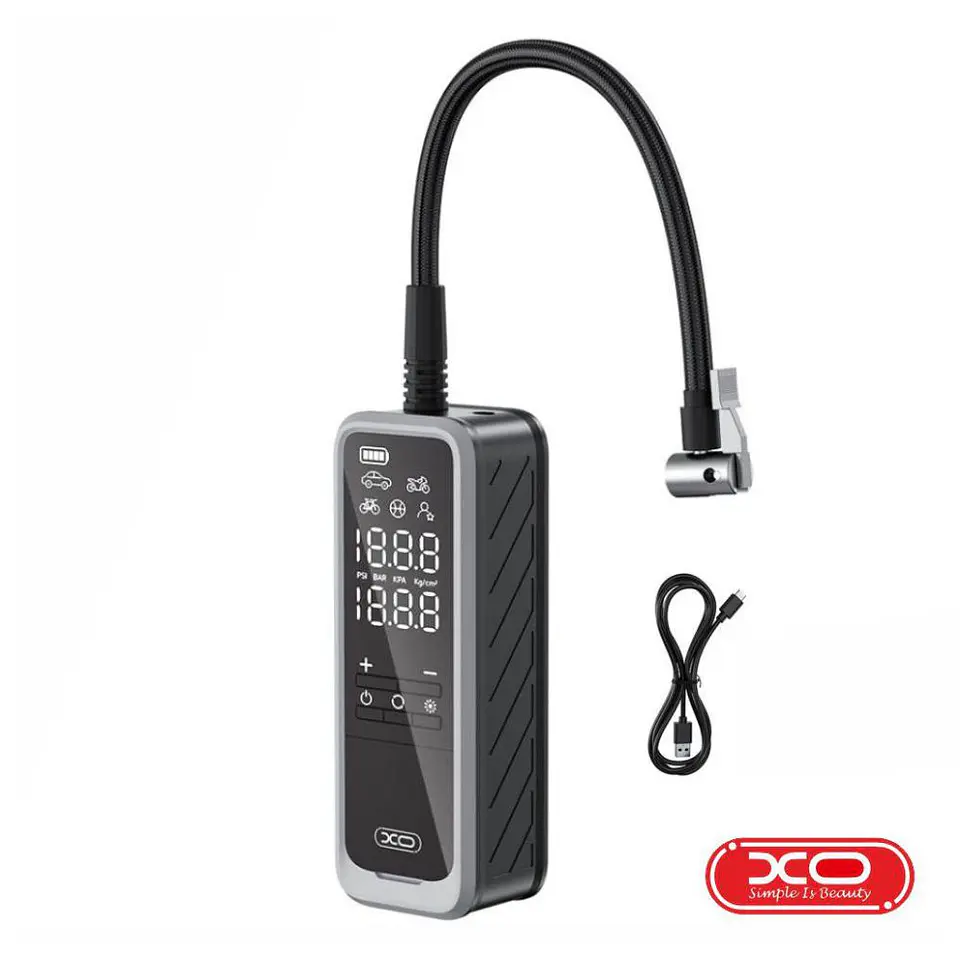 Compressor de Ar Portátil 5000mAh C/ Manómetro Digital XO 1