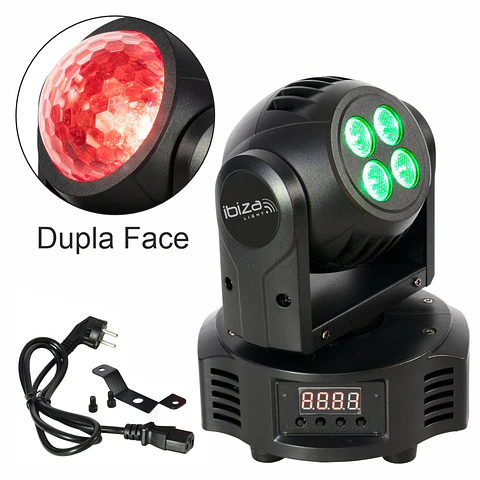 Moving Head 2 em 1 Astro/Wash 1x10W/4x6W RGBW DMX IBIZA