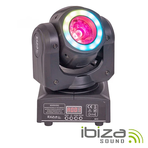 MOVING HEAD 40W 2 EM 1 BEAM/WASH ANEL 12 LEDS DMX MIC IBIZA