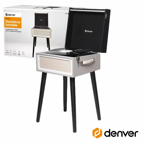 Gira-Discos Bluetooth USB/MP3 Vintage 2x3W DENVER