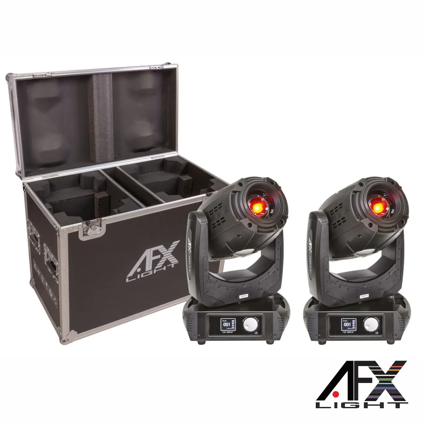 Conjunto 2 Moving Head 150W Beam/Spot/Wash C/ Mala AFXLIGHT 1