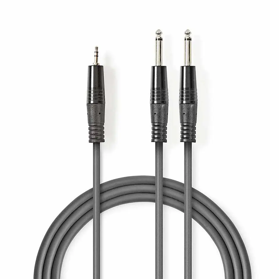 Cabo Jack 3.5mm Macho St / 2x Jack 6.35mm Macho Mn 1.5m 1