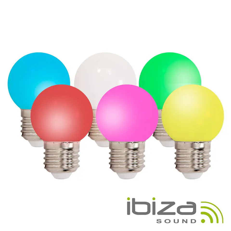 CONJUNTO 6 LÂMPADAS E27 COLORIDAS P/ GRINALDA IBIZA 1