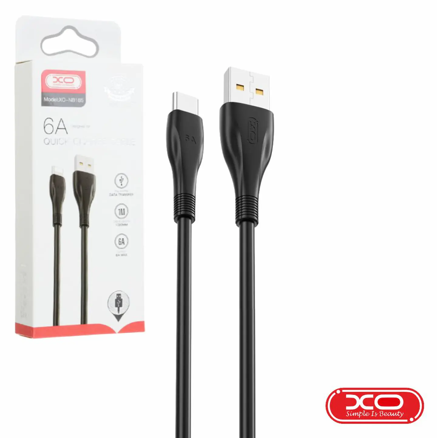 Cabo USB-A Macho / USB-C Macho 1m Preto XO 1