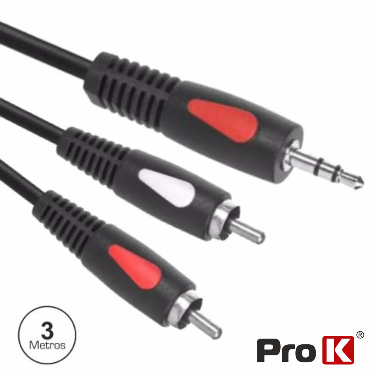 CABO JACK 3.5MM MACHO ST / 2-RCA MACHO 3M PROK 1