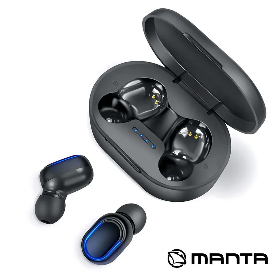 Auscultadores Earbuds Bluetooth TWS Preto Manta 1