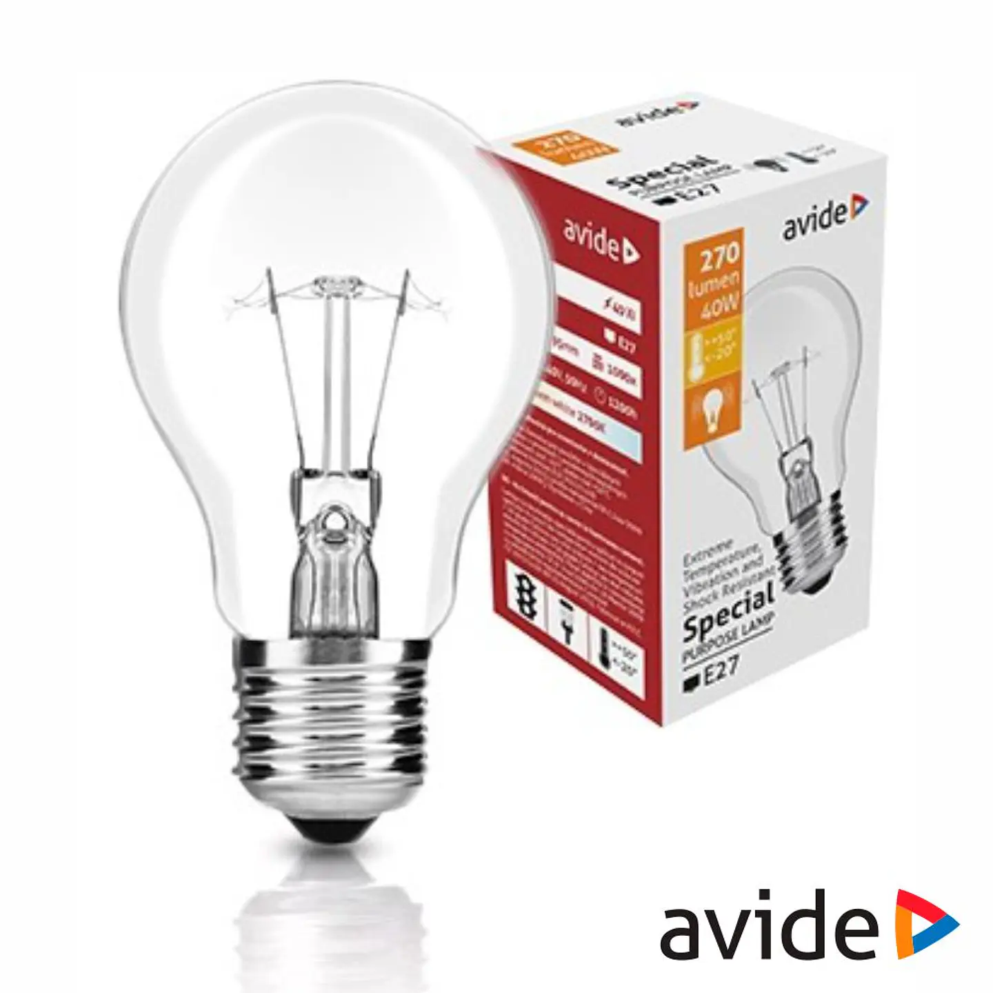Lâmpada E27 40W Globo 2700K 270lm AVIDE 1