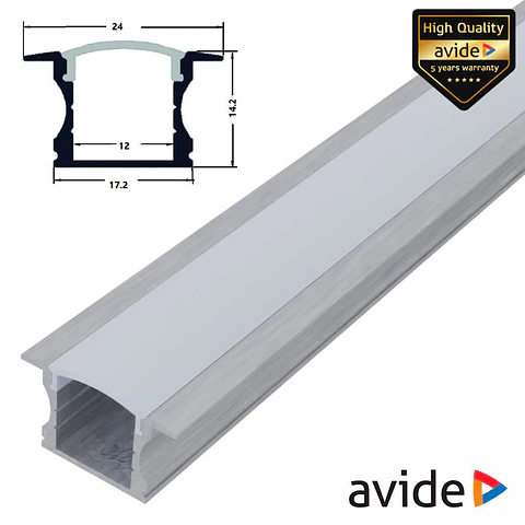 Perfil De Alumínio C/ Abas P/ Fita LED 1m AVIDE