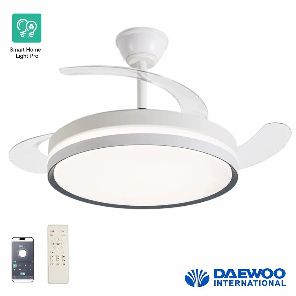 Ventoinha De Teto 30W 106cm C/ Iluminação LED 35W C/ Comando 1