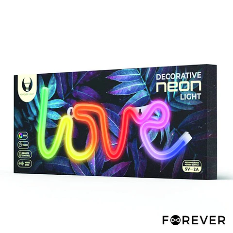 Luz LED RGB Neon Em Forma da Palavra "Love" C/ Comando