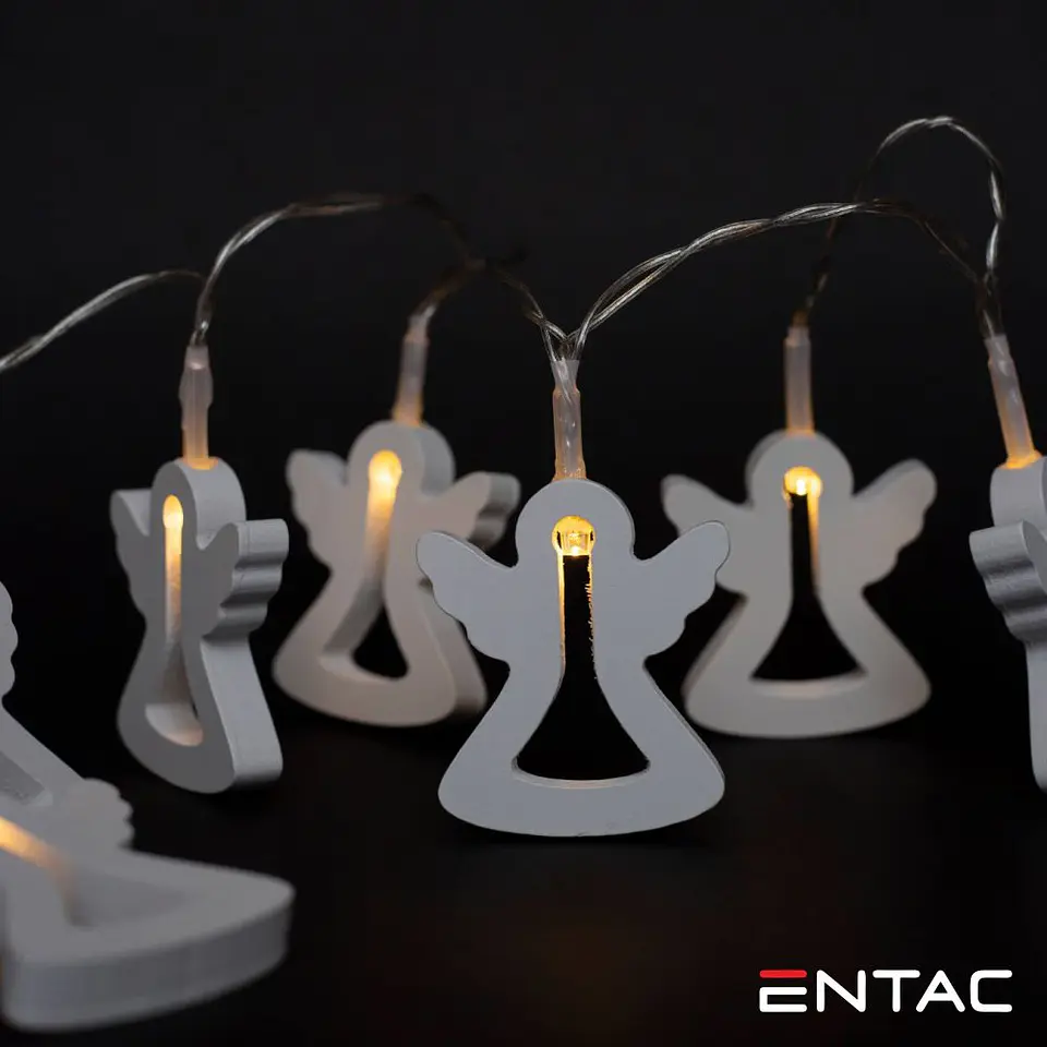 Grinalda 10 LEDS 3000K Anjos 2xAA 1m ENTAC 1
