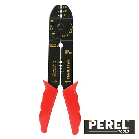ALICATE DE CRAVAR TERMINAIS FAST-ON ISOLADOS PEREL