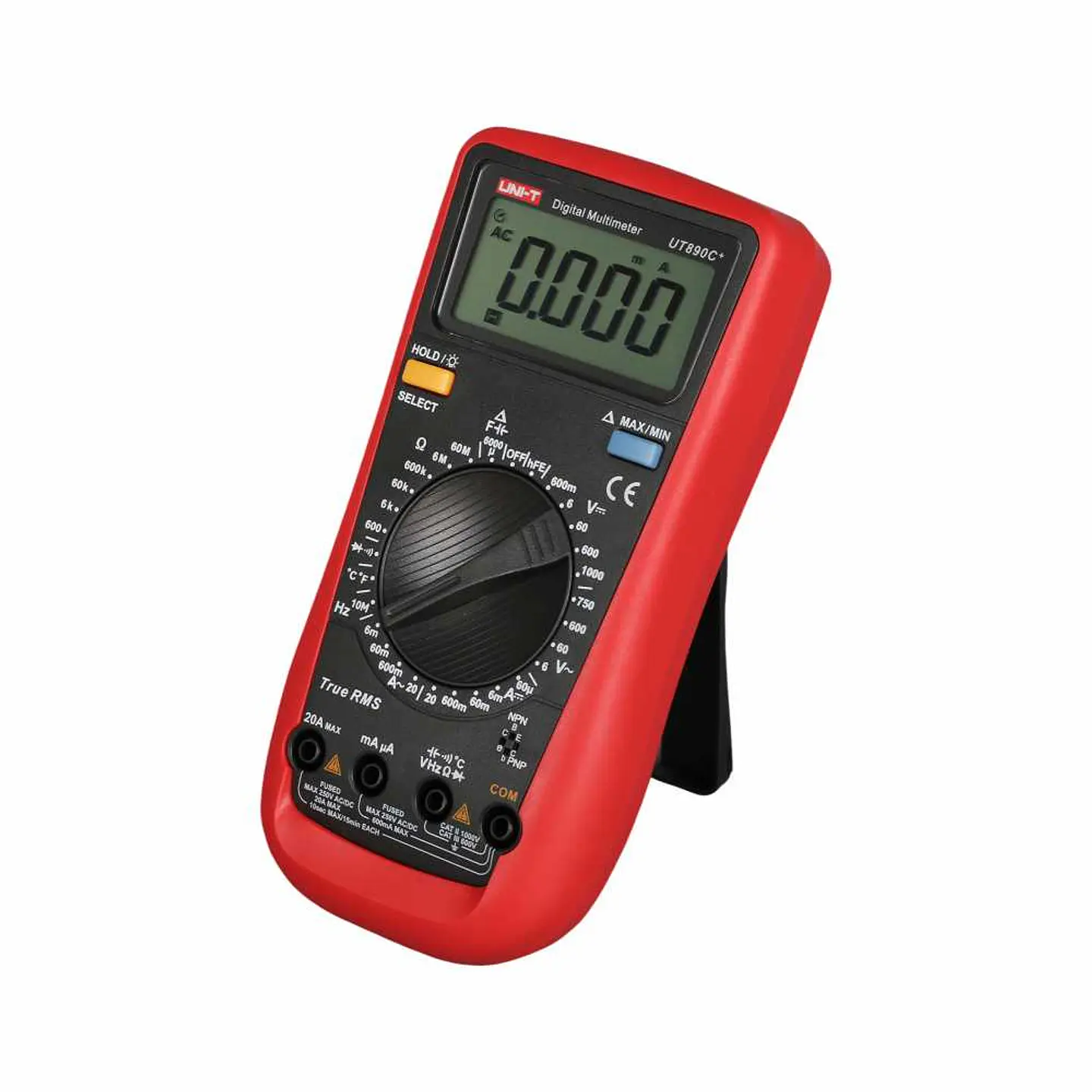 Multímetro Digital 1000VDC / 750VAC 20A Cap. Temp. hFE UNI-T 1