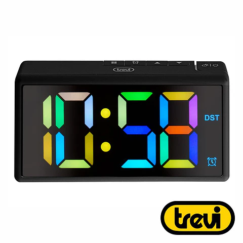 Relógio Despertador C/ LCD RGB TREVI