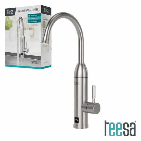 Torneira Elétrica de Bancada 220V 3500W IPX4 INOX 360º TEESA