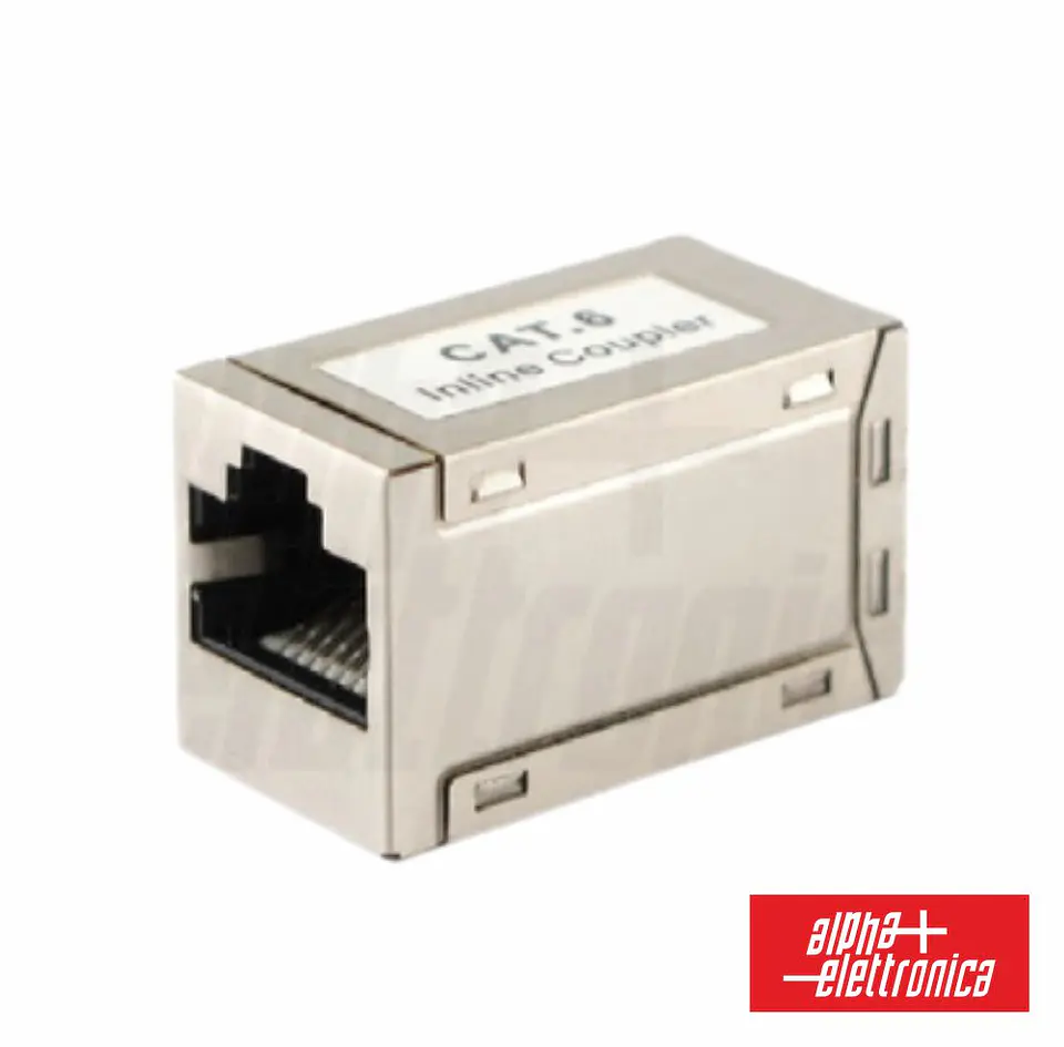 Ficha Adaptadora RJ45 8p8c CAT6a Fêmea / Fêmea Metálico 1
