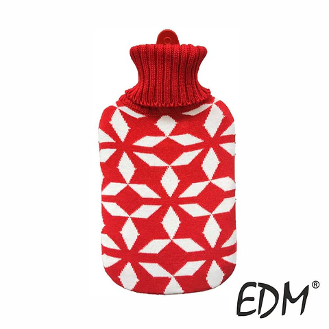 Botija De Água Quente C/ Padrão Vermelho 2L
