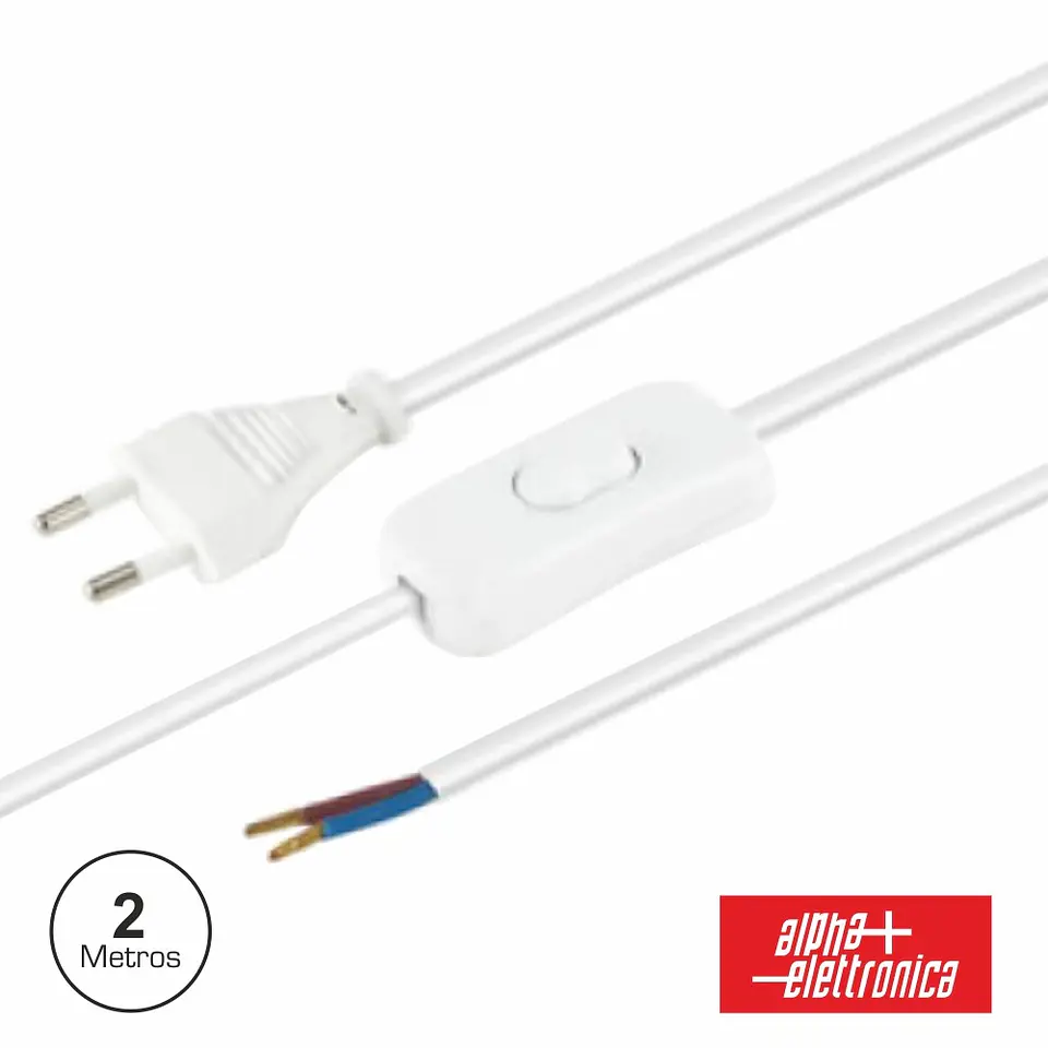 CABO DE ALIMENTAÇÃO C/ INTERRUPTOR 2M BRANCO 1