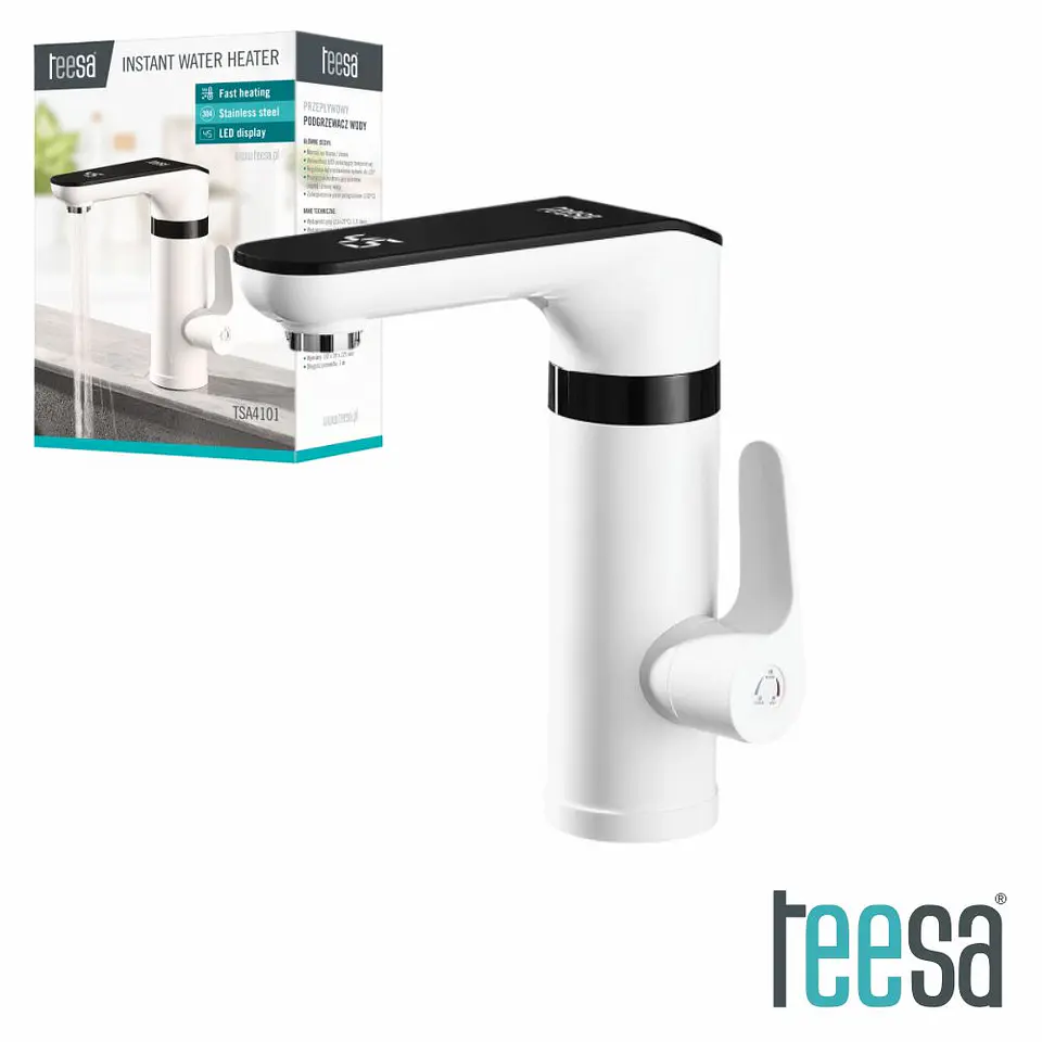 Torneira Elétrica de Bancada 220V 3500W IPX4 Branco TEESA 1