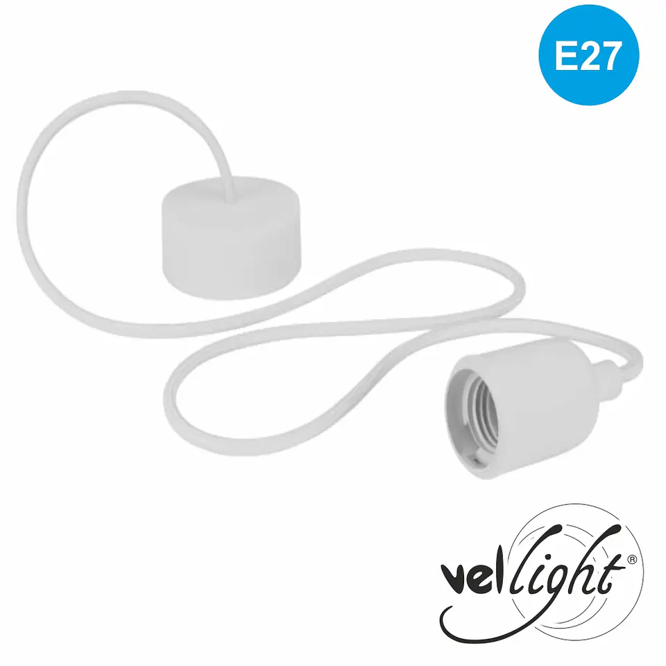SUPORTE PARA LÂMPADA E27 BRANCO CABO 1.4M 1
