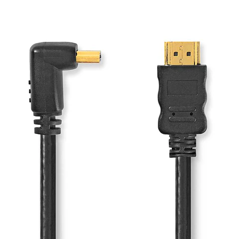 Cabo HDMI Dourado Macho / Macho 2.0 4K Preto 1.5m 90º