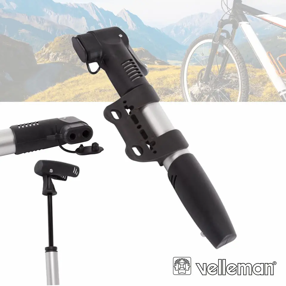 BOMBA MANUAL DE MÃO P/ BICICLETA 8 BAR VELLEMAN 1