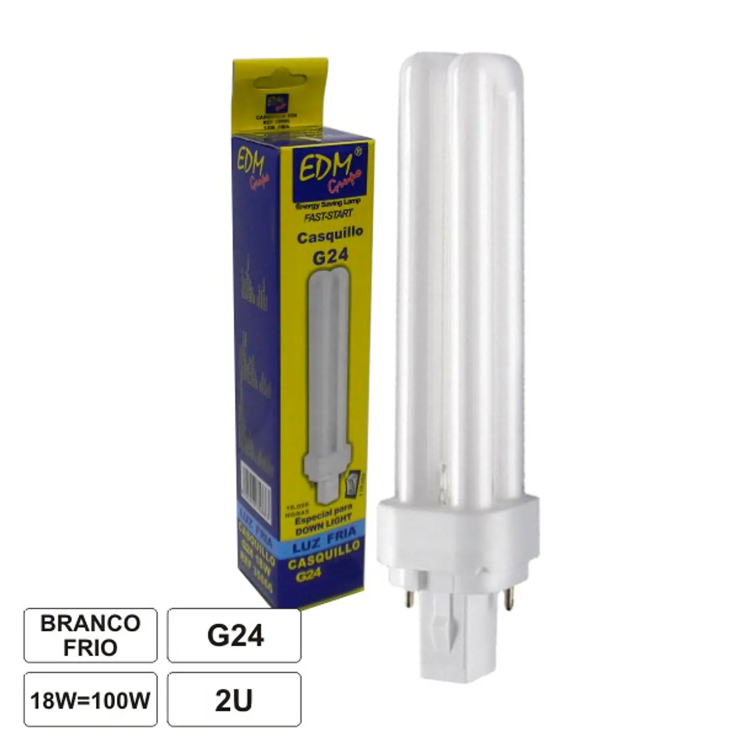 LÂMPADA G24 18W=100W 230V ECO 1200LM 6400K 1