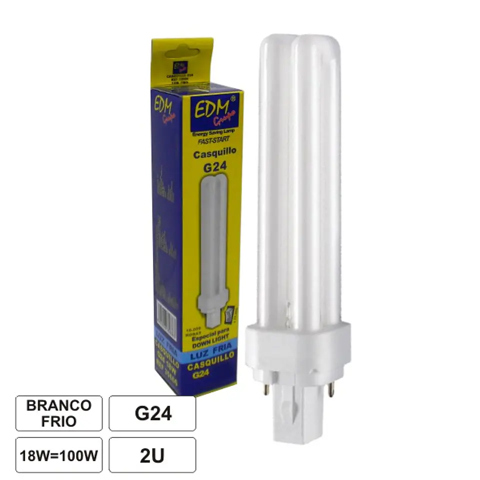 LÂMPADA G24 18W=100W 230V ECO 1200LM 6400K 1