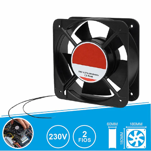 Ventoinha 230V 180x180x60mm 2 Fios