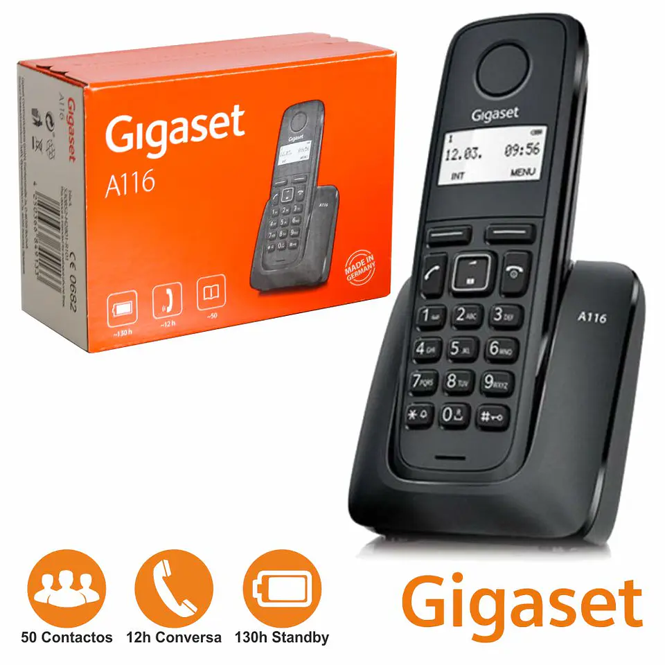 TELEFONE S/ FIOS A116 PRETO GIGASET 1