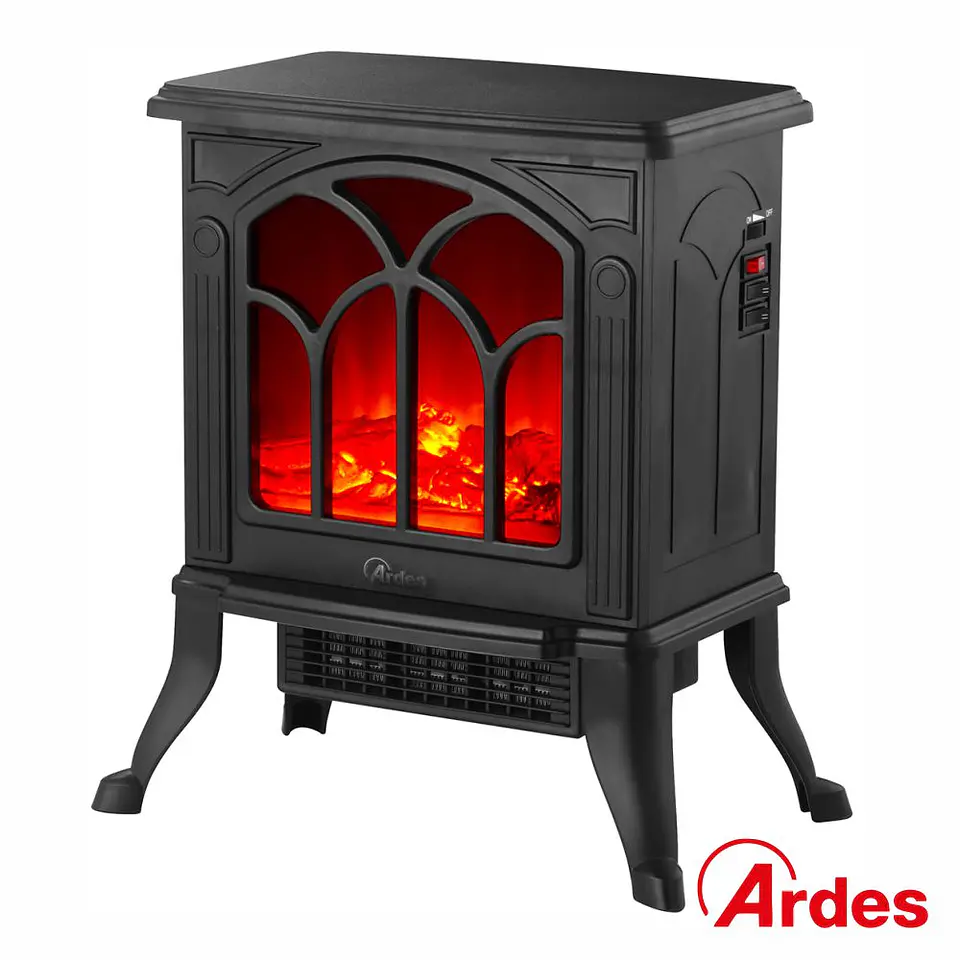 Lareira Elétrica 1500W C/ Efeito Fogo Termostato ARDES 1