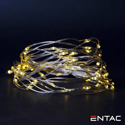 Grinalda de 80 LEDs Branco Quente 4M ENTAC
