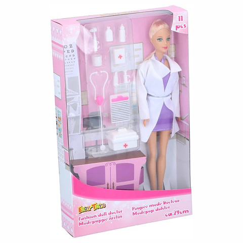 Boneca Fashion Doll Doctor 29cm C/ 10 Acessórios