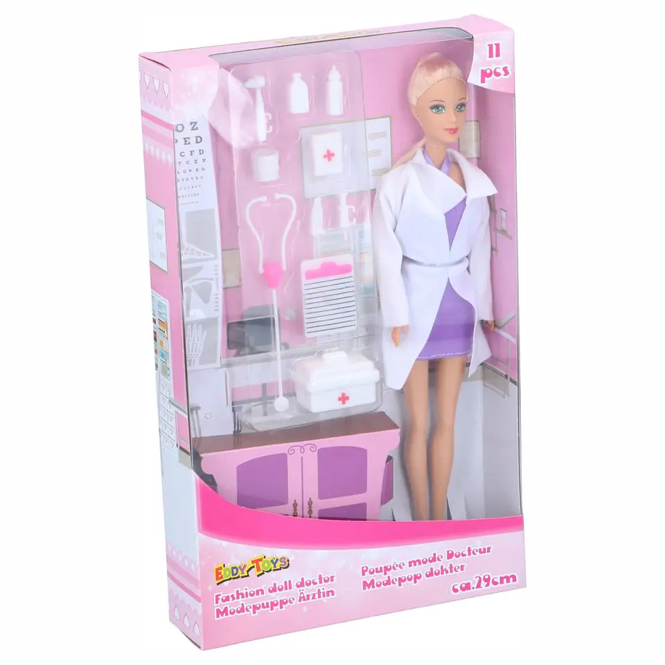 Boneca Fashion Doll Doctor 29cm C/ 10 Acessórios 1
