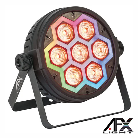 Projetor Par C/ 7 LEDS 10W RGBW Strobe DMX AFXLIGHT