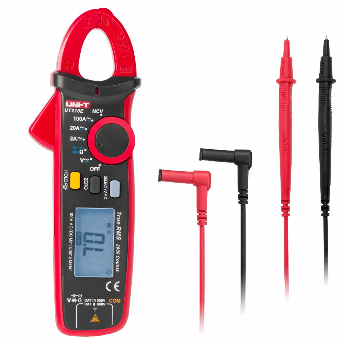 Pinça Amperimétrica Digital 100A 600V 20MOhm NCV T-RMS UNI-T 1