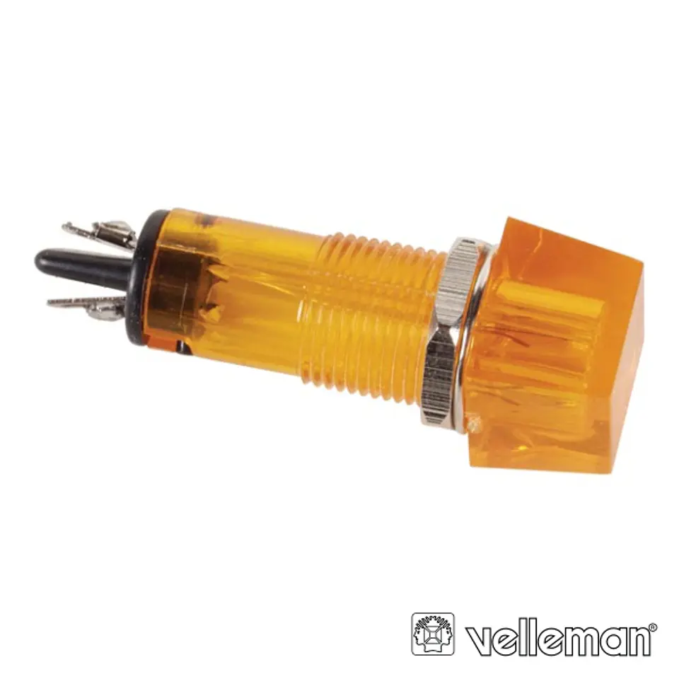 LUZ PILOTO QUADRADO AMBAR 11.5x11.5MM 220V VELLEMAN 1